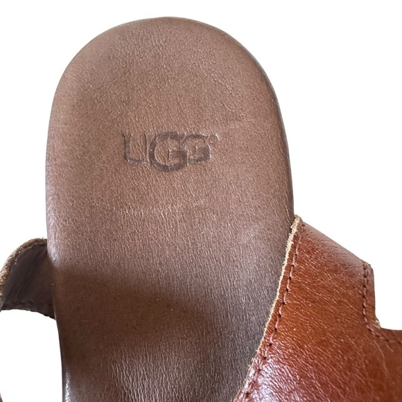 UGG NADIA STRAPPY BOHO WOODEN PLATFORM HEELS SIZE 9 - Picture 10 of 16